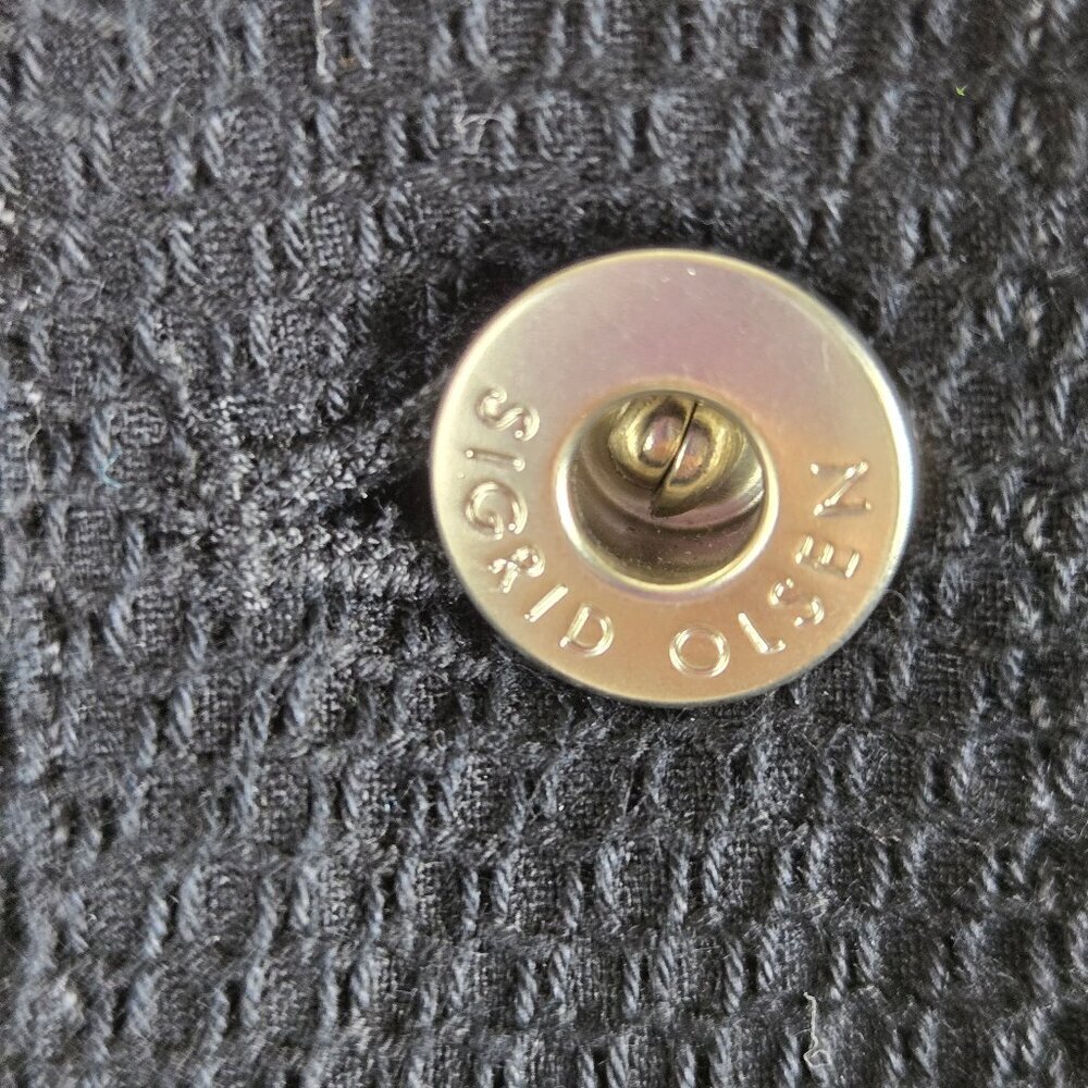 Sigrid Olsen Size 4 Black Zipper And Button Front… - image 8